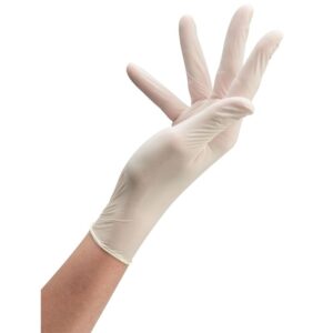 P000257 – Gloves Disposable Latex White S 100 pcs