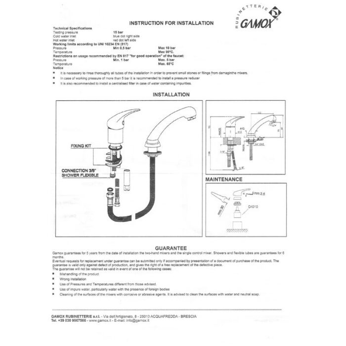 D2810 - Mixing Tap juhis D2810 - Mixing Tap juhis