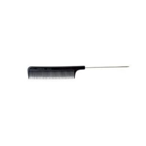 Excellence Metal Pin Tail Comb, with Double Tines - antistaatiline metallsabaga tupeerimiskamm