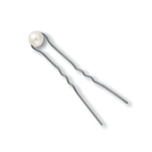 Small Waved Hair Pin With Pearl 1 tk. - juuksenõel pärliga