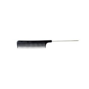 Excellence Metal Pin Tail Comb, with Double Tines - antistaatiline metallsabaga tupeerimiskamm