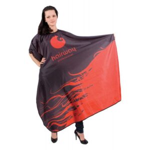 Cutting Cape, Hairway Black & Red - lõikuslina