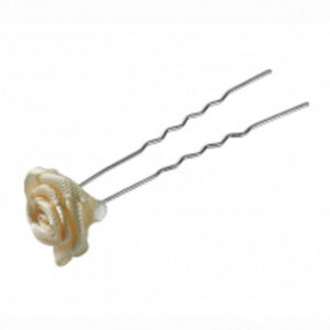 Small Waved Hair Pin With Rose 1 tk. - juuksenõel roosiga