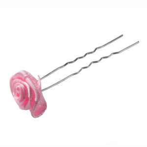 Small Waved Hair Pin With Rose 1 tk. - juuksenõel roosiga