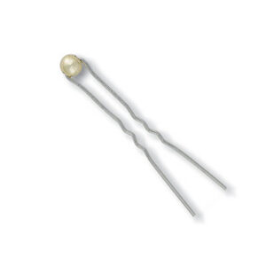 Small Waved Hair Pin With Pearl 1 tk. - juuksenõel pärliga