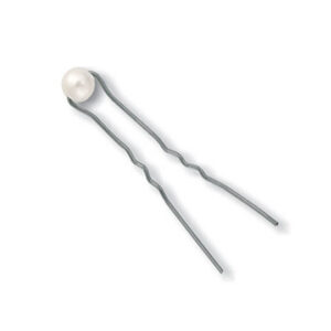 Small Waved Hair Pin With Pearl 1 tk. - juuksenõel pärliga